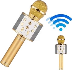 Bluetooth Hoparlör USB Aux Sd Kart Kaoroke Mikrofon Uzun Pil Ömrü