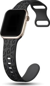 Apple ile Uyumlu Watch 11 10 46MM 9 8 7 6 Se Ultra Uyumlu 42-44-45-49MM Leopar Desenli Silikon Kordon