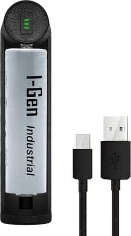I-Gen Batteries G104 3200MAH Şarj Edilebilir Pil + Tekli Şarj Cihazı Seti (18X65MM - 3.7 - Düz Kafa)