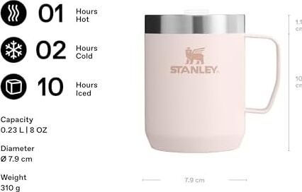 Legendary Camp Mug Paslanmaz Çelik Termos Bardak, Pembe Kuvars (Rose Quartz), 0.23 Litre