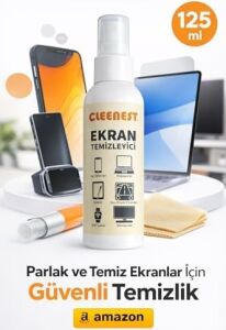 Ekran Temizleyici Seti – 125 ml Nazik Sprey & Yumuşacık 30X30 Kaşmir Bez – Tüm Ekranlar Için Parlak Çözüm