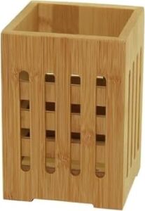 Bambu Mutfak Organizeri, Kare 10×10 Cm, Pencereli Ahşap Düzenleyici Kutusu