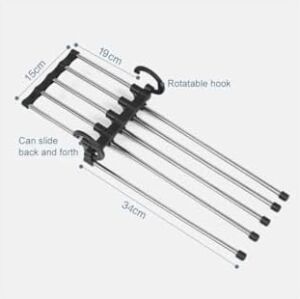 Pantolon Askısı Hareketli Dolap Içi 2 Katlı Katlanabilir 5'li,pantolon,kravat,etek,şal,elbise Için Organizer Askı