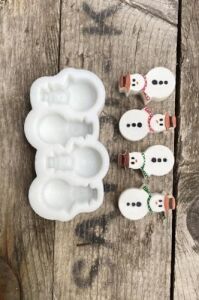 Kardan Adam Mini Dörtlü Mum Kalıbı (Silikon)