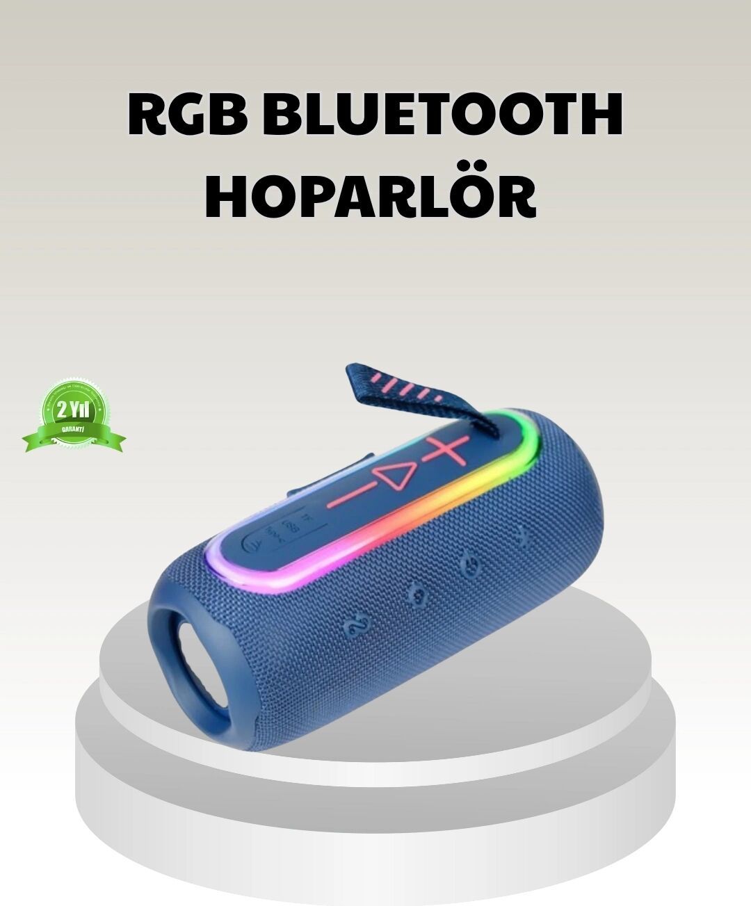 Mavi Taşınabilir Bluetooth Hoparlör Kompakt Tasarım ve Güçlü Ses