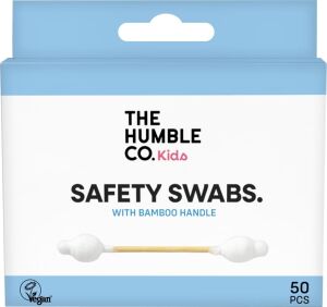 Cotton Swabs Kids Safety Swabs 50 Pcs Çocuklar Için Emniyetli Kulak Çubuğu Beyaz, Çevre Dostu Pamuklu Kulak Çubukları, Plastik Içermeyen Ambalaj, Doğal Renkli Pamuktan Kulak Çubukları