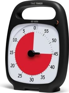 Time Timer Plus 60 Dakika Görsel Analog Zamanlayıcı (Kömür); Isteğe Bağlı Uyarı (Ses Kontrolü Kadranı); Sessiz Çalışma (Tik Tak Yok); Zaman Yönetimi Aracı