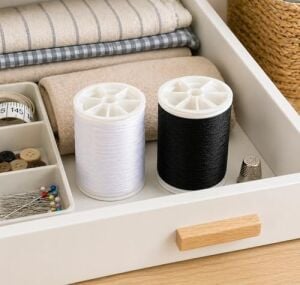 Orret Home 2X500 Metre Dikiş Ipi Seti Siyah Beyaz – Makine Ipi, Nakış Ipi, Dayanıklı Dikiş Ipliği, Hobi ve Terzilik Için Profesyonel Set