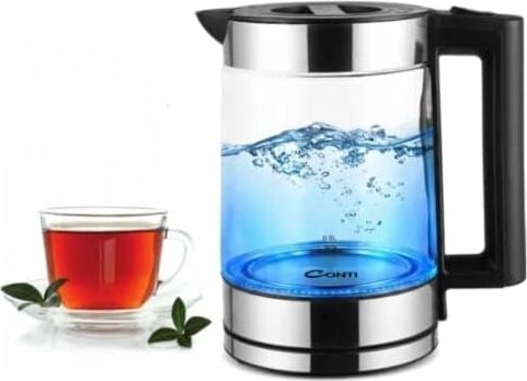 CK-252 Excellent Kettle 1.8 L Cam Gövdeli Su Isıtıcı | 2200W Hızlı Kaynatma | LED Aydınlatmalı | Paslanmaz Çelik Taban | Otomatik Kapanma | Gold