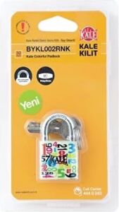 Renkli Demir Asma Kilit 30MM Blisterli Sayı Desenli