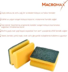 Tırnak Koruyuculu Bulaşık Süngeri 8’li Paket – Ergonomik Yeşil Klasik Sünger