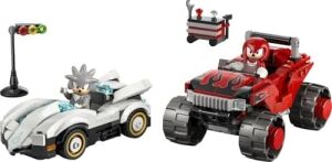 The Hedgehog Silver’ın Arabası, Knuckles’ın Canavar Kamyonuna Karşı 77118 – 8+ Çocuklar Için Knuckles ve Silver Minifigürleri Içeren Yaratıcı Oyuncak Yapım Seti, Hediye Fikri (378 Parça)