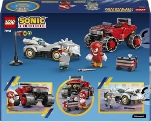 The Hedgehog Silver’ın Arabası, Knuckles’ın Canavar Kamyonuna Karşı 77118 – 8+ Çocuklar Için Knuckles ve Silver Minifigürleri Içeren Yaratıcı Oyuncak Yapım Seti, Hediye Fikri (378 Parça)