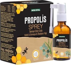Aksuvital Propolisli Boğaz Spreyi 20ML | Kekik, Ekinezya ve Okaliptus Yağı Içerikli | Doğal Ağız ve Boğaz Bakımı | Ferahlatıcı Sprey Form | Türkiye Menşeli