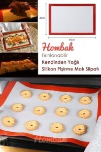 1 Silikon Yanmaz Yapışmaz Pişirme Matı 40 * 30 Silikon Muffin Gri