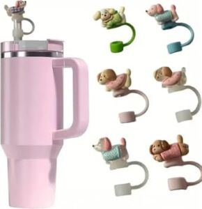 1 Adet (Rastgele Gönderim) Sevimli Köpek Figürlü Silikon Pipet Kapağı,  ile Uyumlu Pipet Tıpası Pipet Başlığı