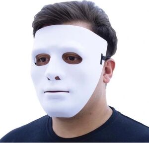 Beyaz Renk Hip Hop Anonim Jabbawockeez Dans Maskesi 18X19 cm