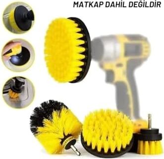 Pratik 3lü Matkap Ucu Banyo Küvet Duşakabin Araba Tekerliği Koltuk Yıkama Temizleme Fırçası
