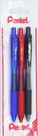 Energel 0.7 mm Likit Roller Kalem Siyah/mavi/kırmızı 3'lü Set