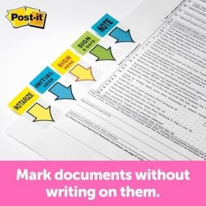 Post-It Mesaj ''sign Here'' Bayrakları Değer Paketi, 50/dispenser, 12 Dispenser/paket, 1'' Geniş, Sarı (680-SH12)