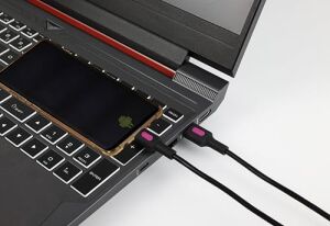 Micro USB Hızlı Şarj Kablosu (Siyah + Fuşya/siyah Uç) (120 Cm)