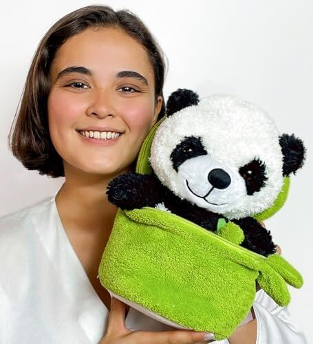 Özgüner Oyuncak Çantalı Bambu Panda Peluş Oyuncak - Peluş Oyuncak - Dolgulu Sevimli Panda