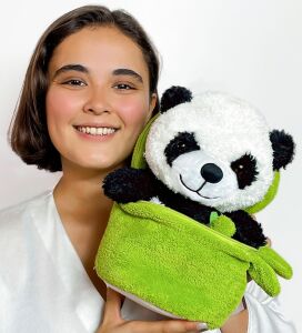 Özgüner Oyuncak Çantalı Bambu Panda Peluş Oyuncak - Peluş Oyuncak - Dolgulu Sevimli Panda