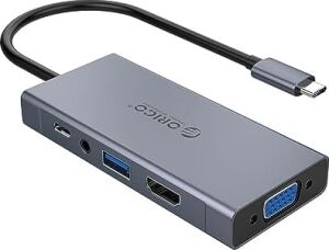 Type-C To USB 3.0 HDMI VGA Aux Pd Çoklayıcı Dönüştürücü Hub