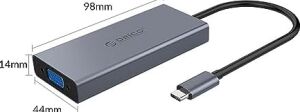 Type-C To USB 3.0 HDMI VGA Aux Pd Çoklayıcı Dönüştürücü Hub