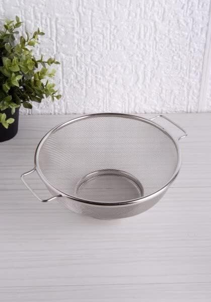 Paslanmaz Çelik Çift Kulplu Sepet Süzgeç 22CM*10CM, Salata Süzgeci Meyve Süzgeci, Makarna Süzgeci, Paslanmaz Çelik Çift Kulplu 22CM Sepet Süzgeç SPT22