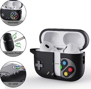 Airpods 3.nesil ile Uyumlu Kulaklık Kılıfı Yumuşak Soft Dokunuş Retro Görünümlü Nint-Endo