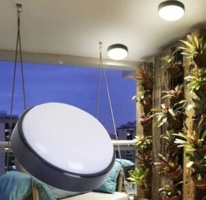 15W Artos Siyah LED Nem Su Geçirmez Banyo Bahçe Balkon Modern Tavan Duvar Lambası Beyaz Işık 6500K IP65 Dış Mekan Kullanıma Uygun