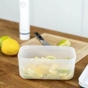 & Save Vakumlu Saklama Kabı, M, Plastik, Yari Şeffaf-Akdeniz Mavisi