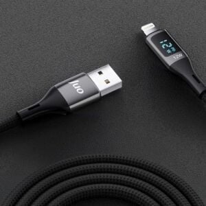 12W Dijital LED Ekranlı Usb-A To Lightning iPad Örgülü Hızlı Şarj ve Data Kablosu 2 Metre