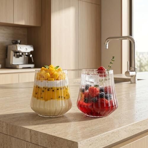 Cam Bardak, 300 ml Geniş Kapasite, Isıya Dayanıklı Yapı, Elmas Şeklinde Tasarım, Bulaşık Makinesinde Yıkanabilir, Ev Ofis Restoran Için Kullanıma Uygun Çay Kahve Espresso Latte Sunum Bardağı