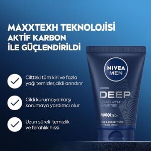 Men Erkek Yüz ve Sakal Temizleme Jeli Deep Dimension 100 Ml,nemlendirici,yağ Arındırıcı,aktif Karbon,gün Boyu Ferahlık