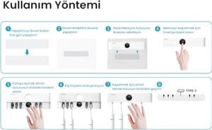 Pluzz Şarj Edilebilir Diş Fırçası Tutacağı Tam Otomatik Sensörlü Uv Sterilizatör (Led Teknolojisi) Mavi