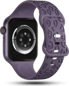 Apple ile Uyumlu Watch 11 10 42-46MM / 9 8 7 6 5 4 3 2 1 Se Ultra Uyumlu 49-45-44-42-38-40-41MM Leopar Desenli 2'li Silikon Kordon Seti