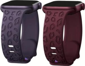 Apple ile Uyumlu Watch 11 10 42-46MM / 9 8 7 6 5 4 3 2 1 Se Ultra Uyumlu 49-45-44-42-38-40-41MM Leopar Desenli 2'li Silikon Kordon Seti