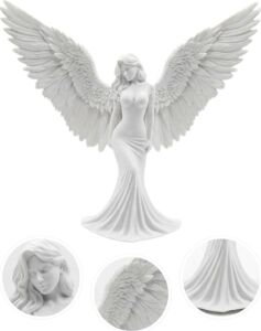 Sanatsal Melek Heykeli Kanatlı Kadın Figürlü 3D Dekoratif Biblo