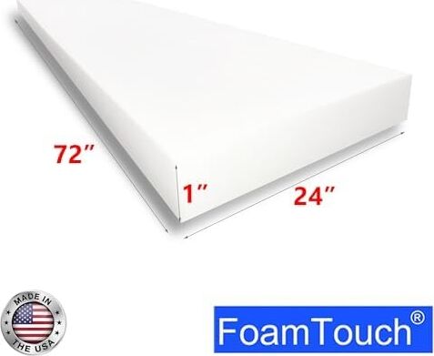 Foamtouch 1'' x 24'' x 72'' Yastık ve Döşeme Köpüğü, Beyaz
