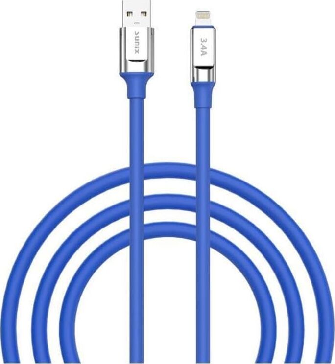 3.4A Lightning Şarj ve Data Kablosu Mavi Sc-64