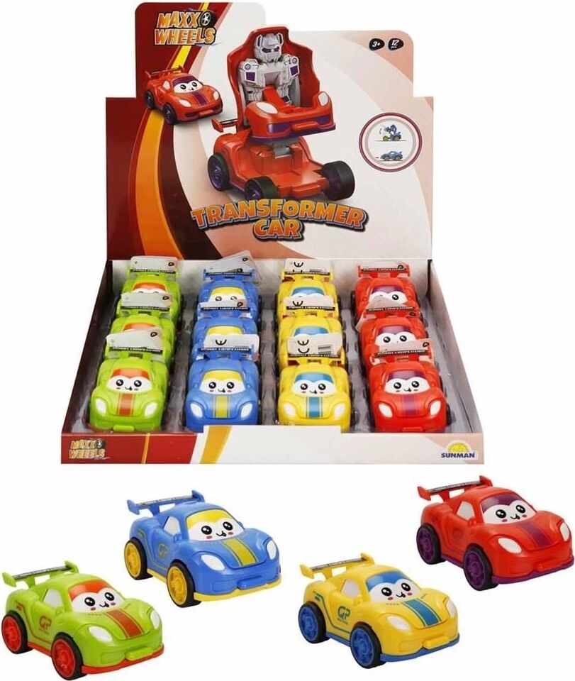Maxx Wheels Robota Dönüşen Sürtmeli Araba - 1 Adet Stokta Olan Gönderilir