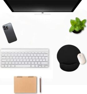 Black Deer Siyah Bilek Destekli Mouse Pad,ergonomik Kaymaz Taban,oyun ve Ofis Için Fare Altlığı,suya Dayanıklı (Siyah)