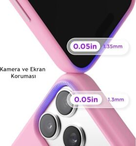 Apple iPhone 17 Pro Uyumlu Içi Kadife Lansman Silikon Kılıf Kapak Geniş Kamera Koruması Darbe Emici Şık ve Dayanıklı Telefon Aksesuarı (Pembe)