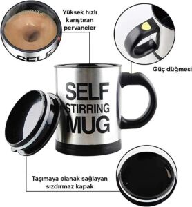 Karıştırıcı Özellikli Mikser Kupa Bardak Kompakt Taşınabilir Mug