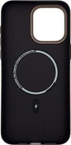 iPhone 16 Pro Max ile Uyumlu Kılıf, Kevlar Görünümlü Doku, Magsafe Destekli, Ince Tasarım, Kahverengi