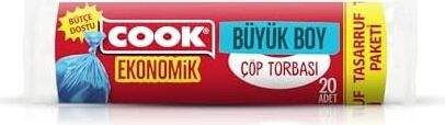 Eko Çöp Torbası, Büyük Boy, 65 x 77 Cm, 20 Yaprak, Mavi