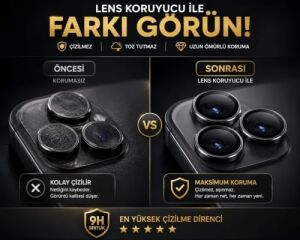 Fixmaster iphone 17 Pro - 17 Pro Max Uyumlu (Gümüş) Kamera Lens Koruyucu, Kolay Kurulum, Alüminyum Alaşımlı Çerçeve, Darbelere ve Çizilmelere Karşı Yüksek Dayanıklı Temperli Cam
