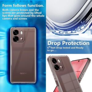 Ehr. Oppo A6 Pro 4g ile Uyumlu Kılıf, 2mm Kalınlaştırılmış Şeffaf Silikon, Darbe Emici Kamera Korumalı Esnek Arka Kapak